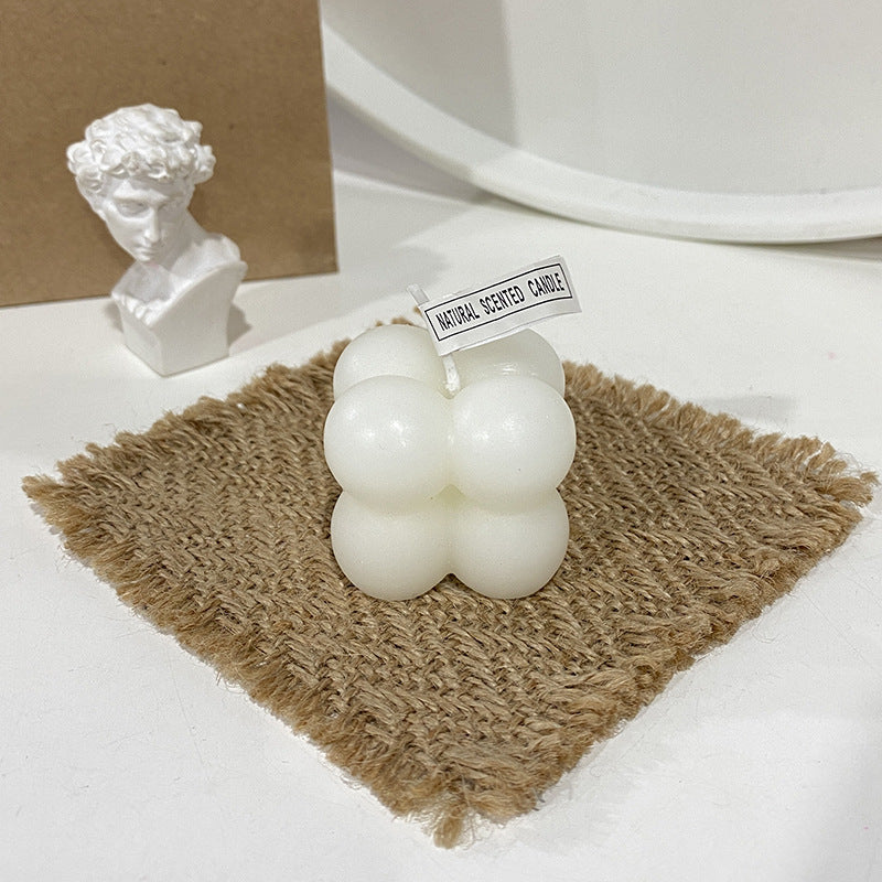 Bubble Cube Sculptural Decorative Soy Candle