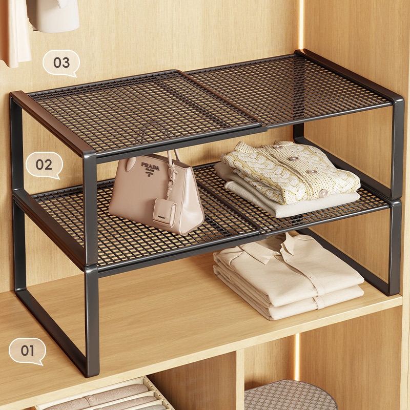 Adjustable Metal Closet Shelf Riser Organizer