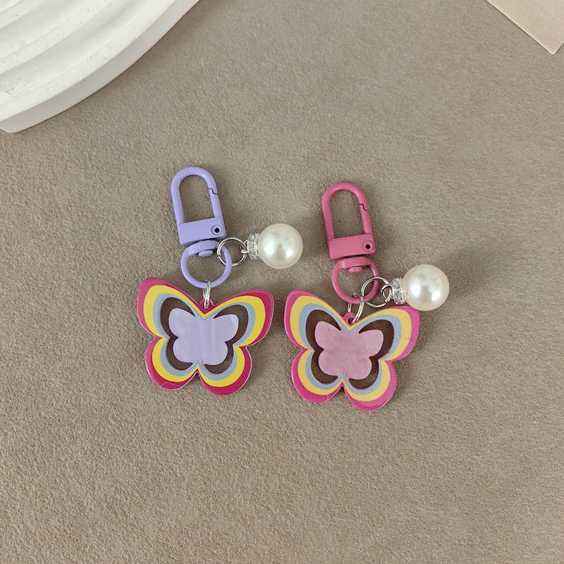 Keychain with butterfly and pearl accent Kalsten