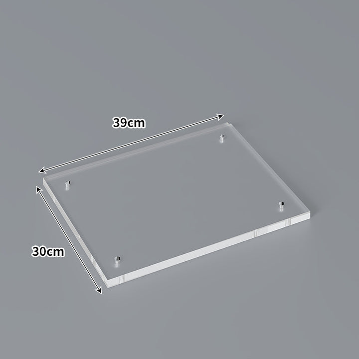 Large Wall-Mounted Clear Acrylic Floating Display Shelf Panel with Pre-Drilled Standoffs