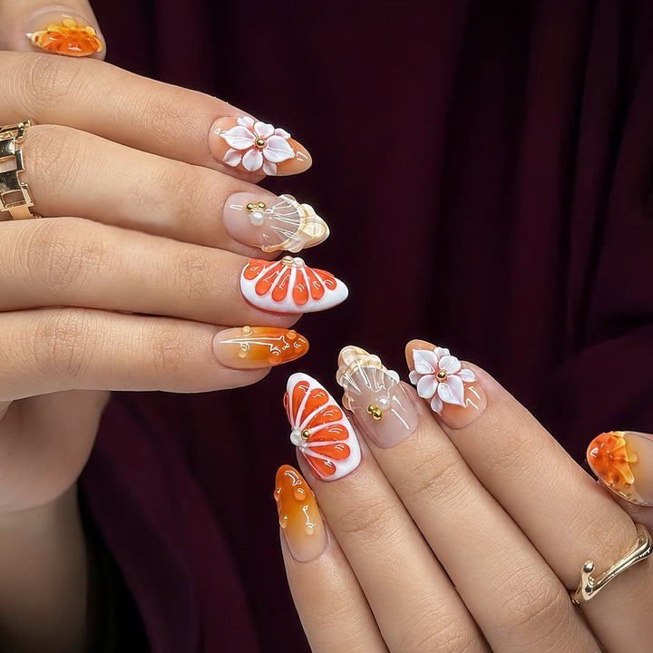 Elegant Decorative Press-On Nail Set