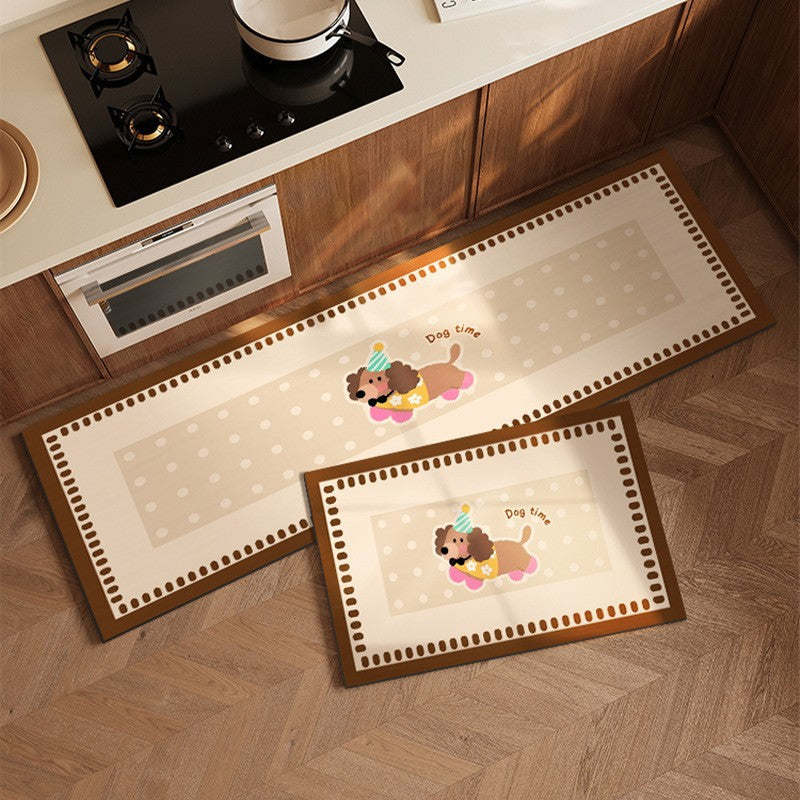 Cute Puppy-Themed Kitchen Mat