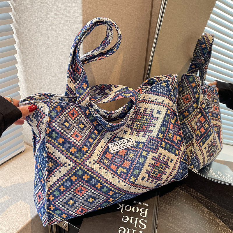 Decorative Patterned Fabric Tote Bag