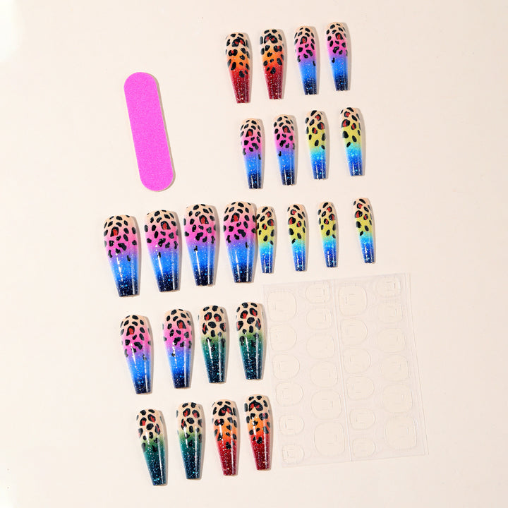 Ombre Leopard Print Nail Art Extensions Kalsten