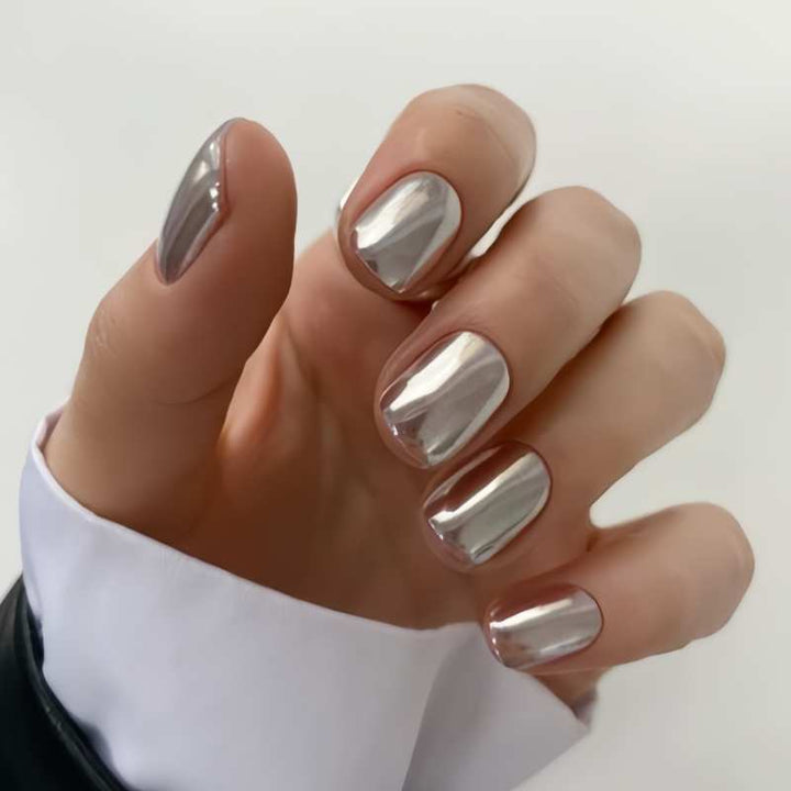 Mirrored Glossy Press-On Nail Set Kalsten
