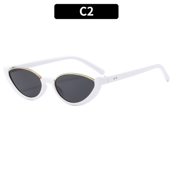 Chic Cat-Eye Sunglasses with Gold Accents