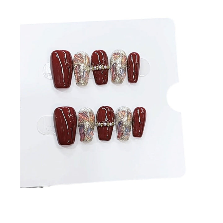 Elegant Decorative Press-On Nail Set Kalsten 1787295993
