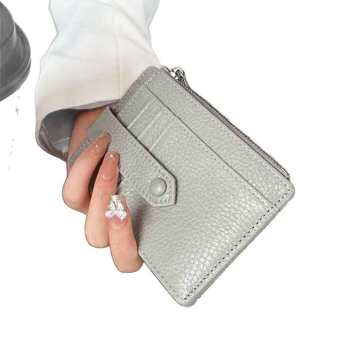 Compact Leather Zippered Card Holder