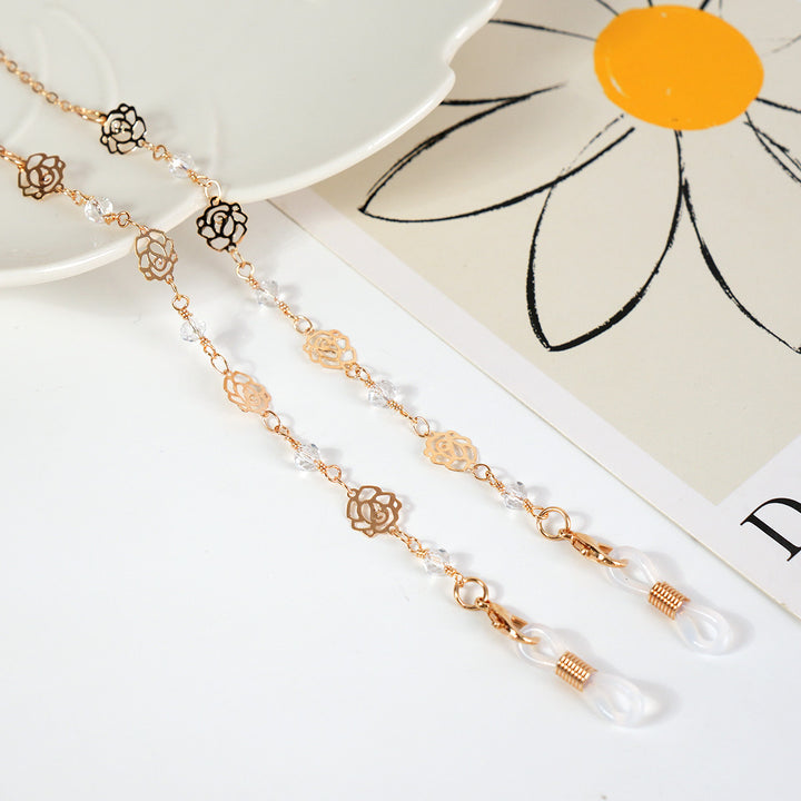 Luxurious Crystal-Embellished Eyewear Chain Kalsten