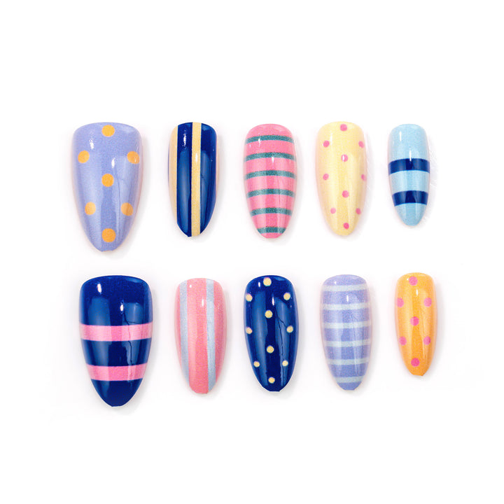 Stylish Patterned Press-On Nail Art Set