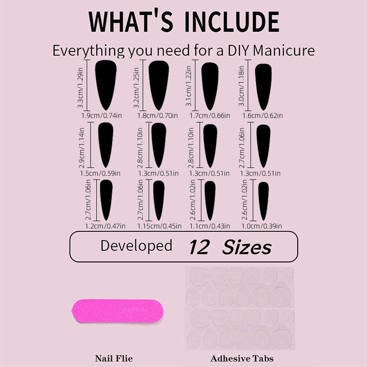 Artificial nails with elegant gothic pattern Kalsten