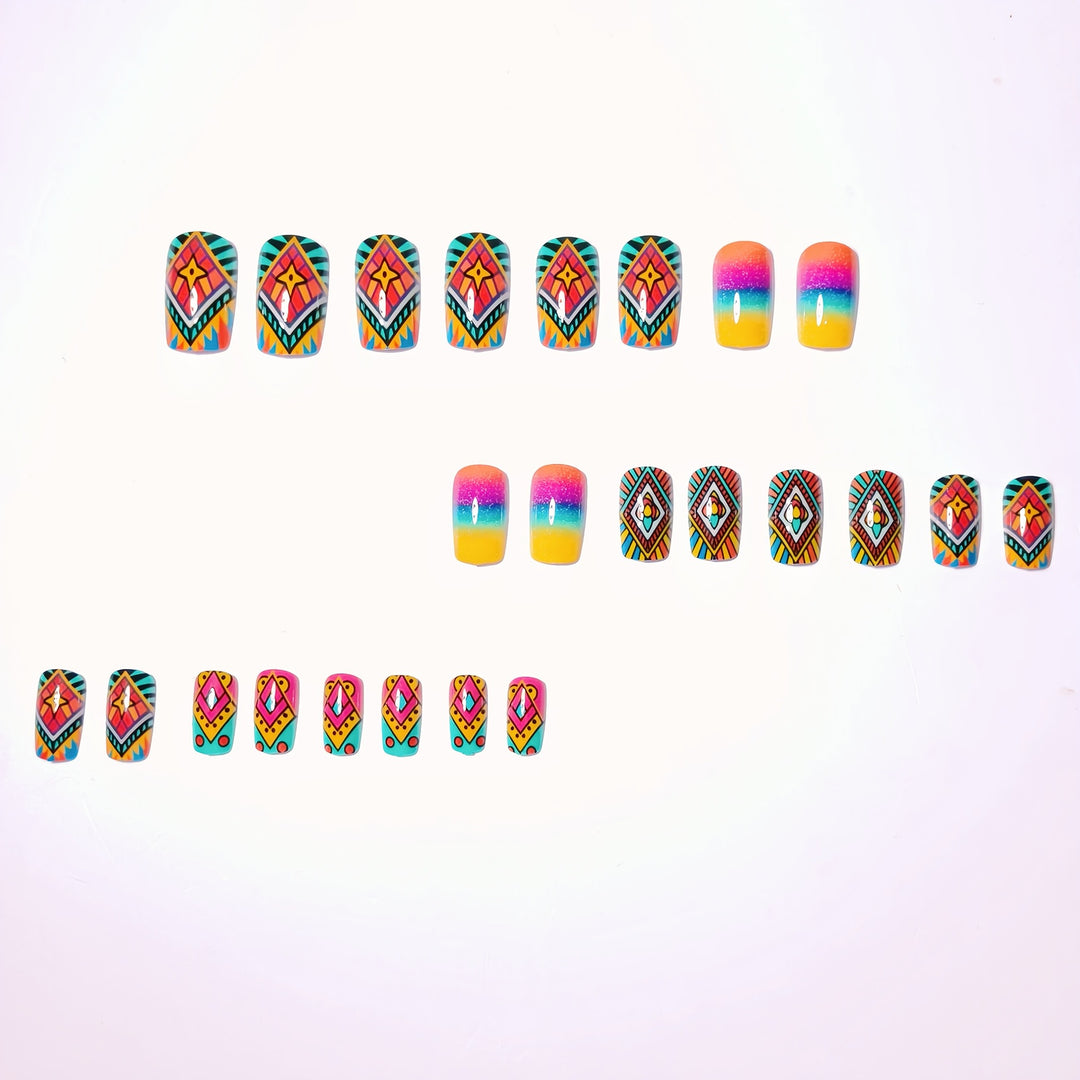 Bohemian Geometric Nail Art Kalsten