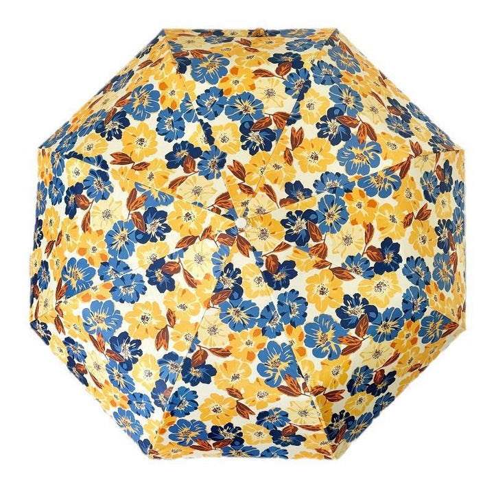 Women Folding Umbrella with Detailed Floral Design Kalsten