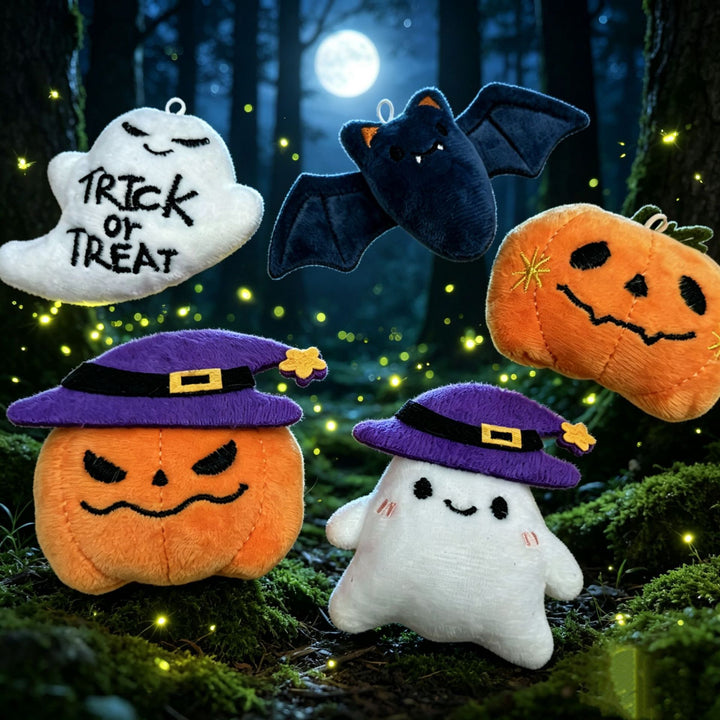 Cute Halloween Plush Ghost with Soft Cuddle Fabric and Embroidered Face