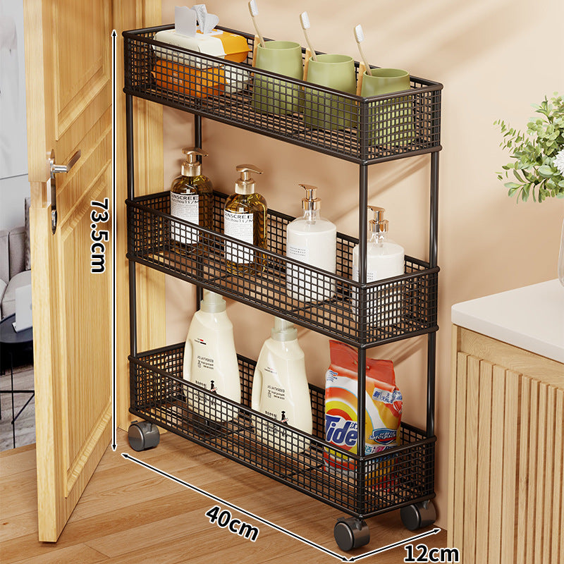 Slim Narrow Pull-Out Mesh Storage Organizer for Cabinet and Door Gap