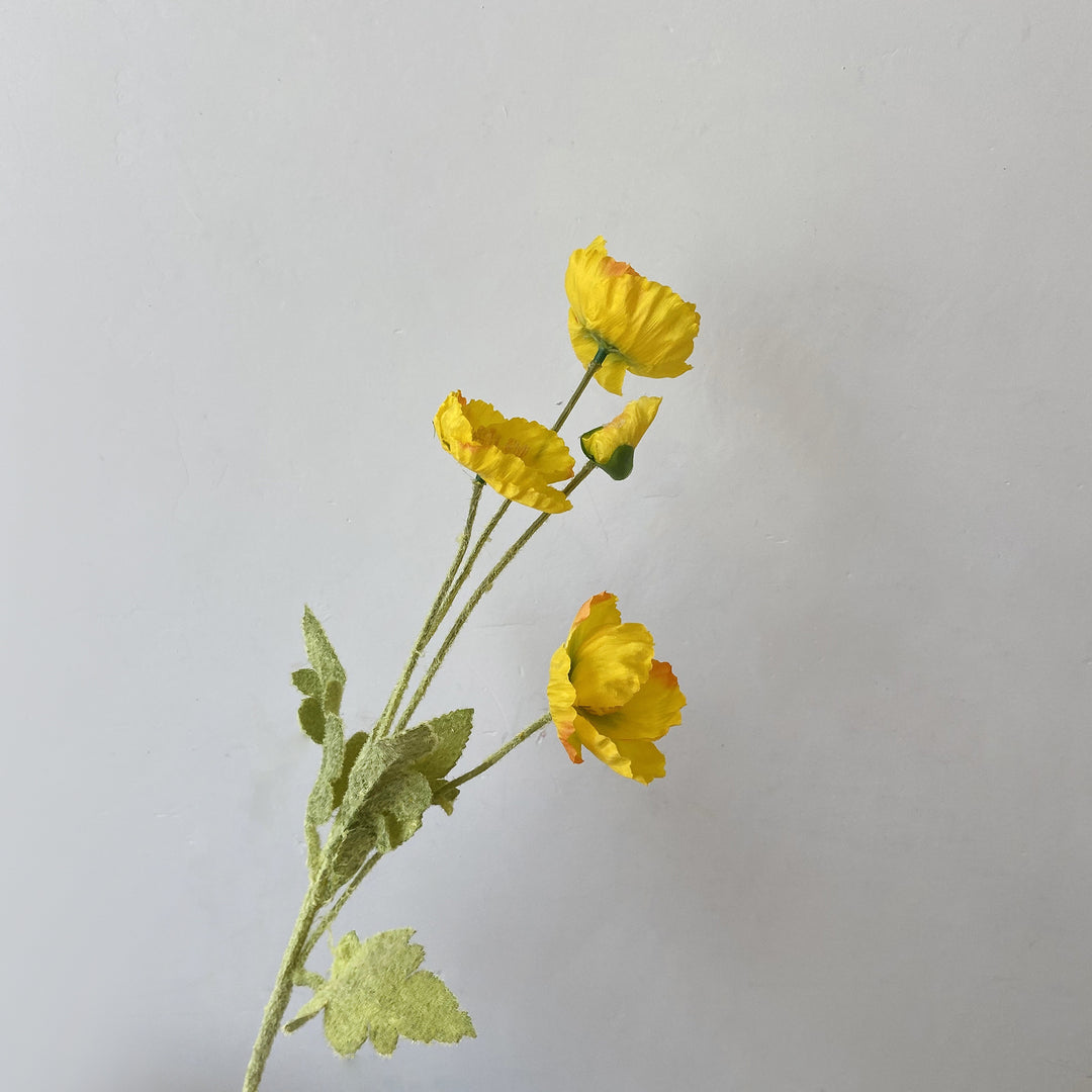 Lifelike Poppy Floral Stem