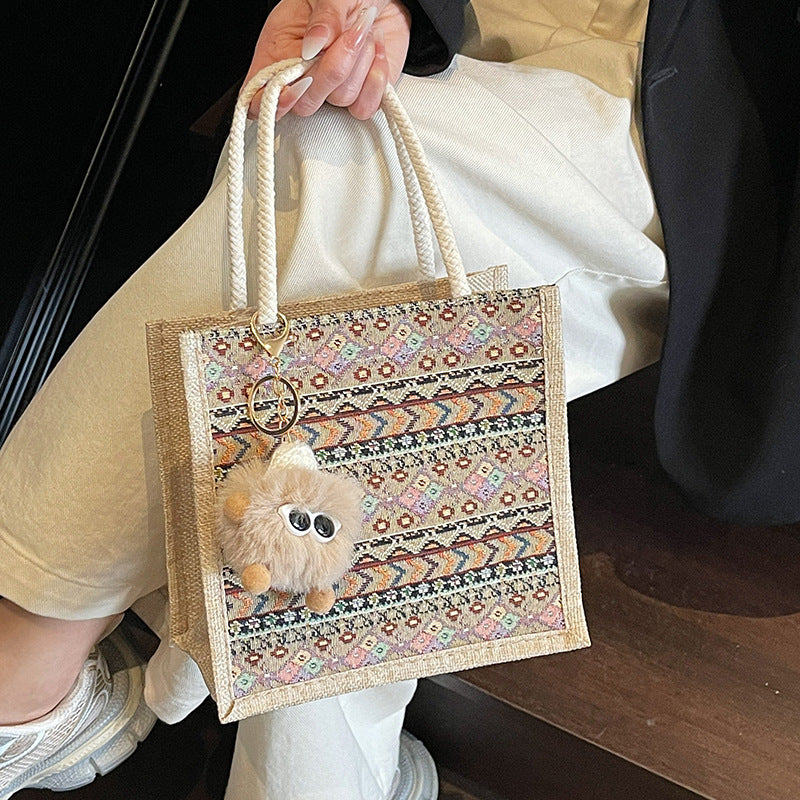 Bohemian-Inspired Texture Tote Bag