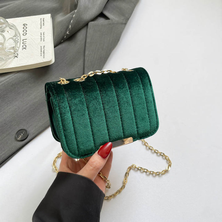 Elegant Quilted Velvet Crossbody Bag Kalsten
