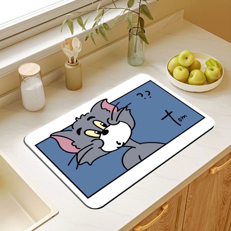 Cartoon-Themed Kitchen Mat