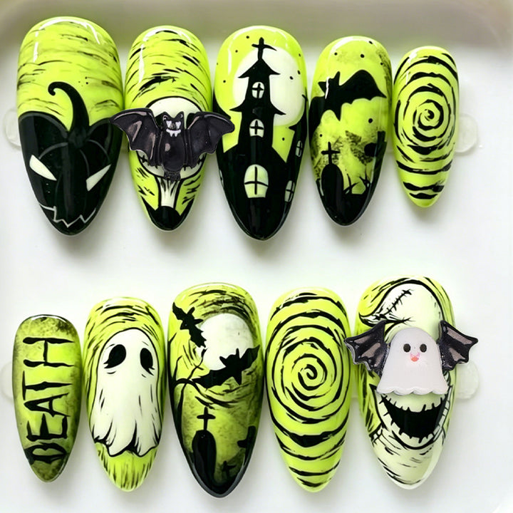 Halloween Artificial Nail Set with Creepy Designs Kalsten