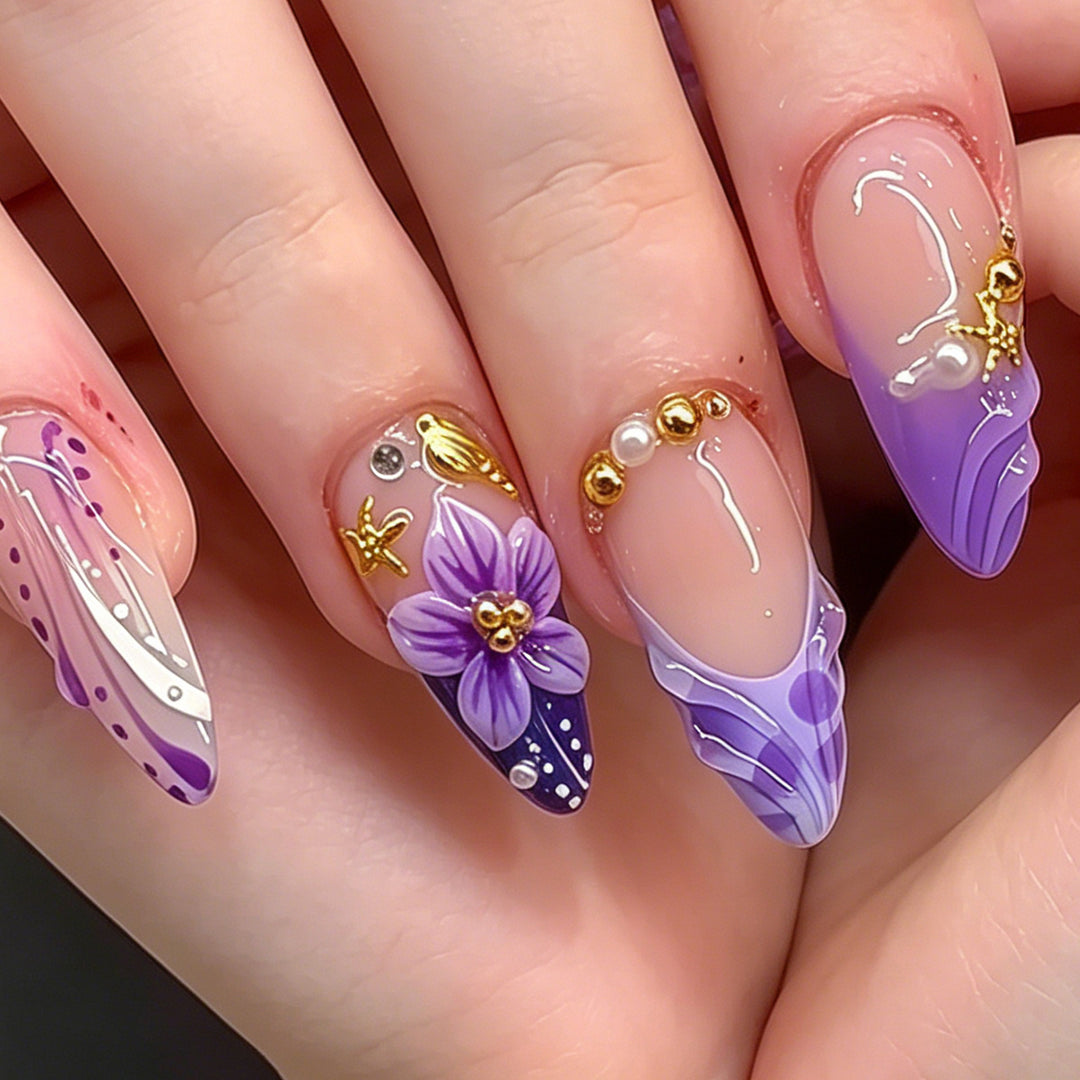 Decorative French Tip Nail Art Design Kalsten