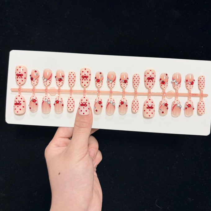 Decorative Press-On Nail Set with Star and Bow Designs Kalsten