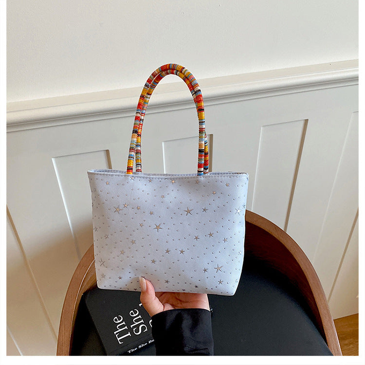Star-Patterned Casual Tote Bag