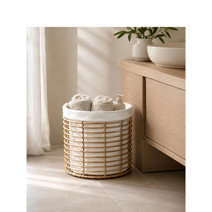 Basket with high-quality cotton inner bag Kalsten