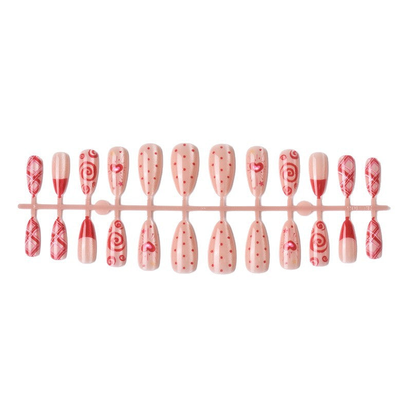 Artistic Heart Design Press-On Nails