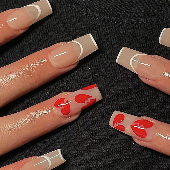 Artful Gel Nails with Elegant Floral Design and Glitter Accents Kalsten