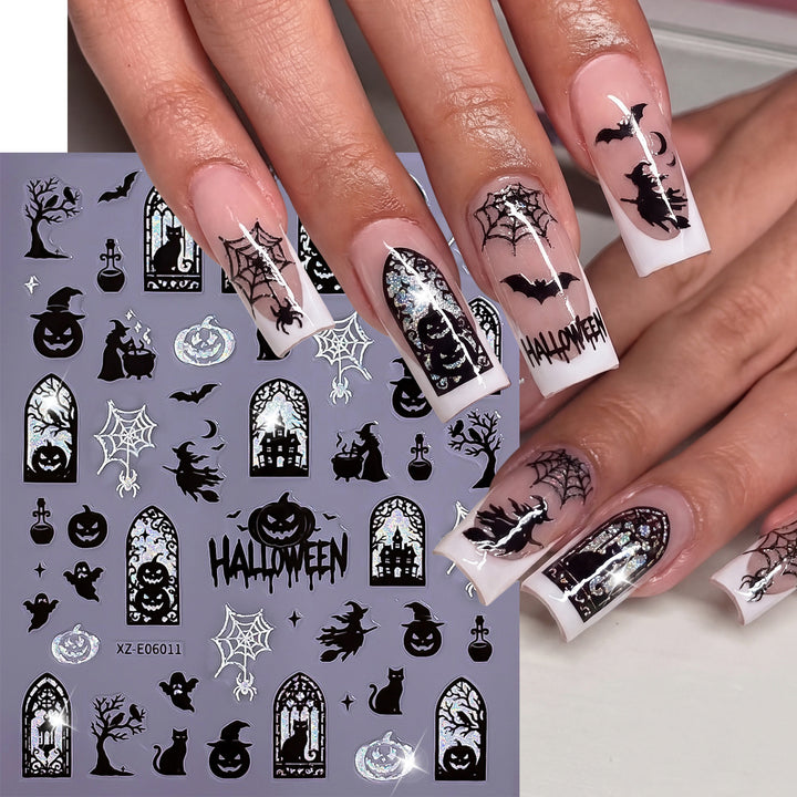 Glow-in-the-Dark Ghost Nail Art Sticker Set