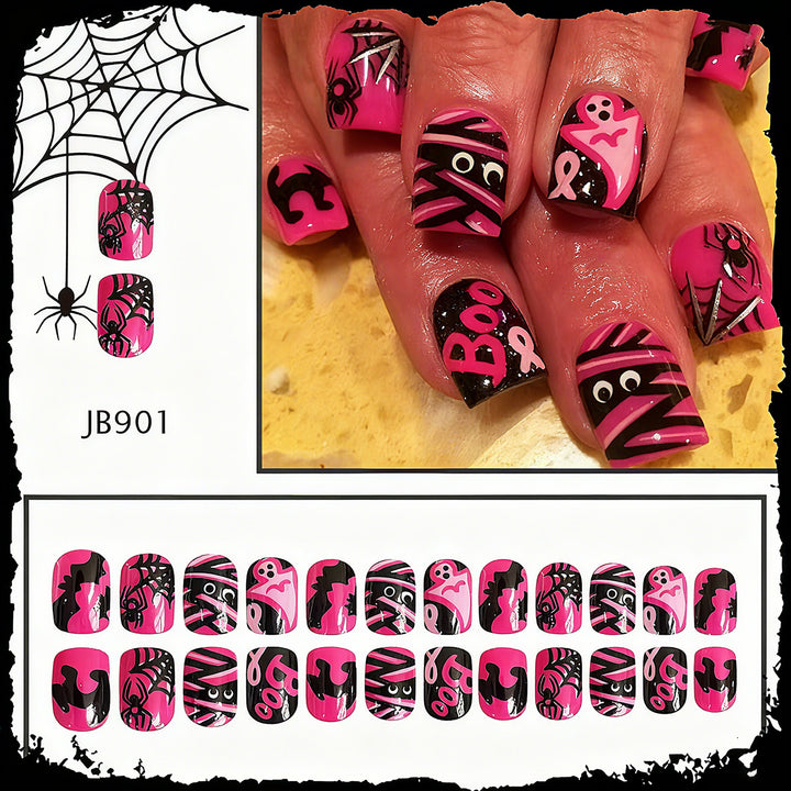 Acrylic nail set with Halloween motif and creative designs Kalsten