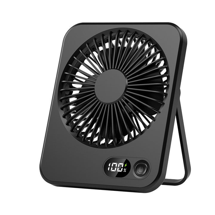 Unisex nan compact USB table fan with digital battery display, foldable stand and quiet brushless motor Kalsten