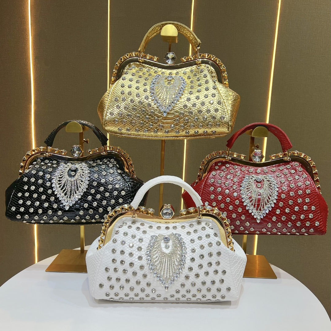 Luxurious Crystal-Embellished Evening Handbag