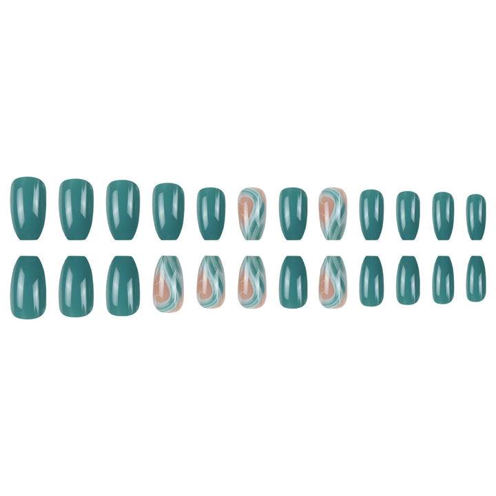 Artistic Stiletto Press-On Nail Set with Abstract Design Kalsten