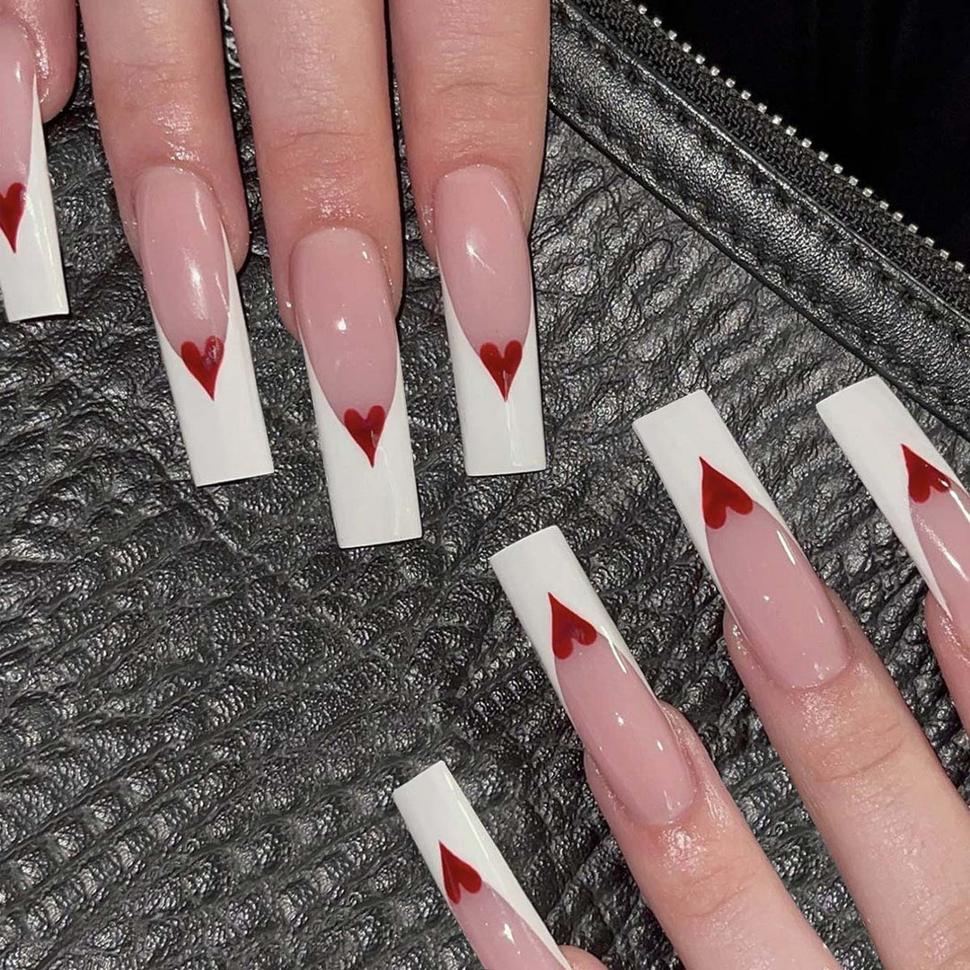 Heart Accent Press-On Nail Extensions