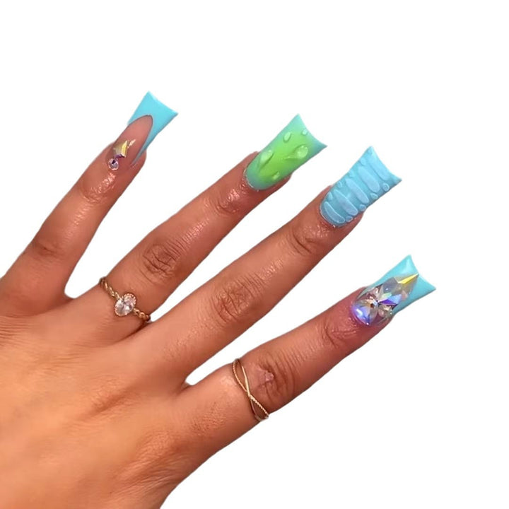 Decorative Long Acrylic Nail Enhancements Kalsten