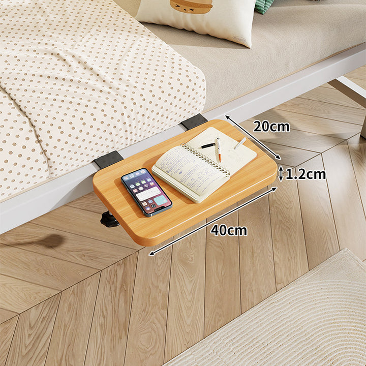 Clamp-On Floating Bedside Shelf with Bamboo Top and Slim Profile