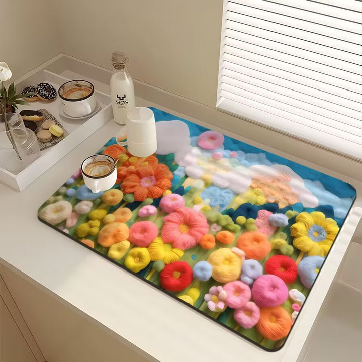 Floral-Themed Kitchen Mat Kalsten