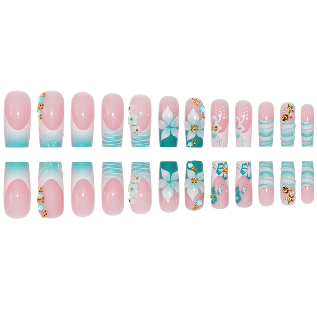 Decorative Floral Pattern Press-On Nails Kalsten