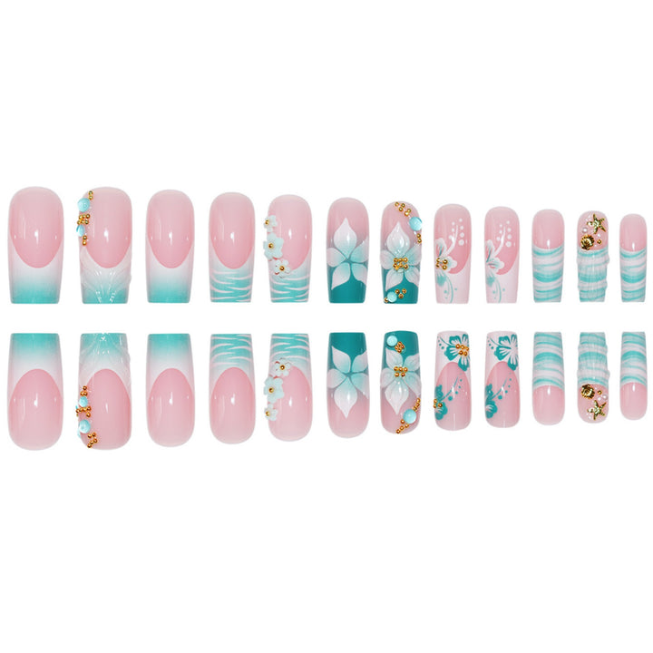 Decorative Floral Pattern Press-On Nails Kalsten
