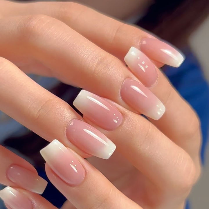 Premium Glossy French Tip Press-On Nails