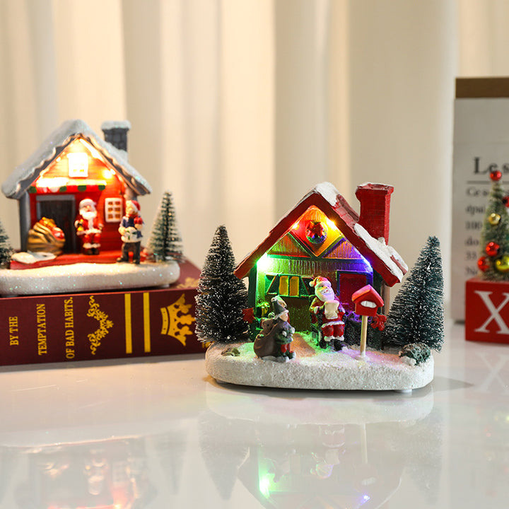 LED Illuminated Christmas Cottage Figurine Kalsten