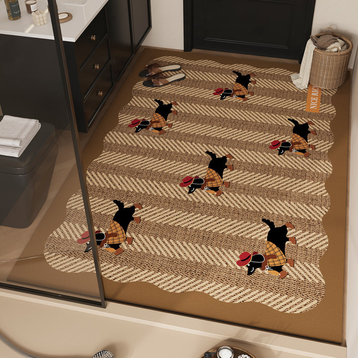 Playful Dog-Themed Bath Mat