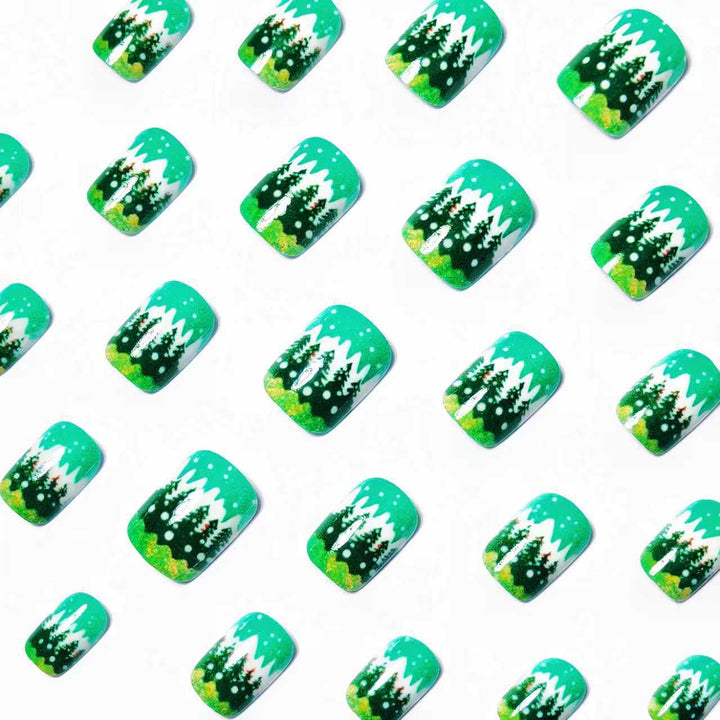 Festive Winter Forest Nail Art Kalsten