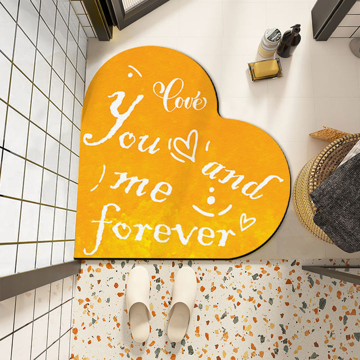 Heart-Shaped Inspirational Welcome Mat