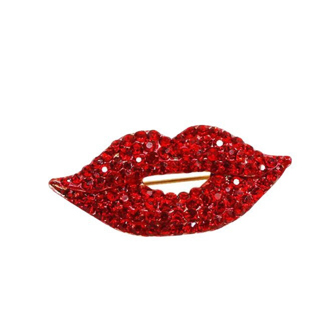 Glittering Lip Brooch Kalsten