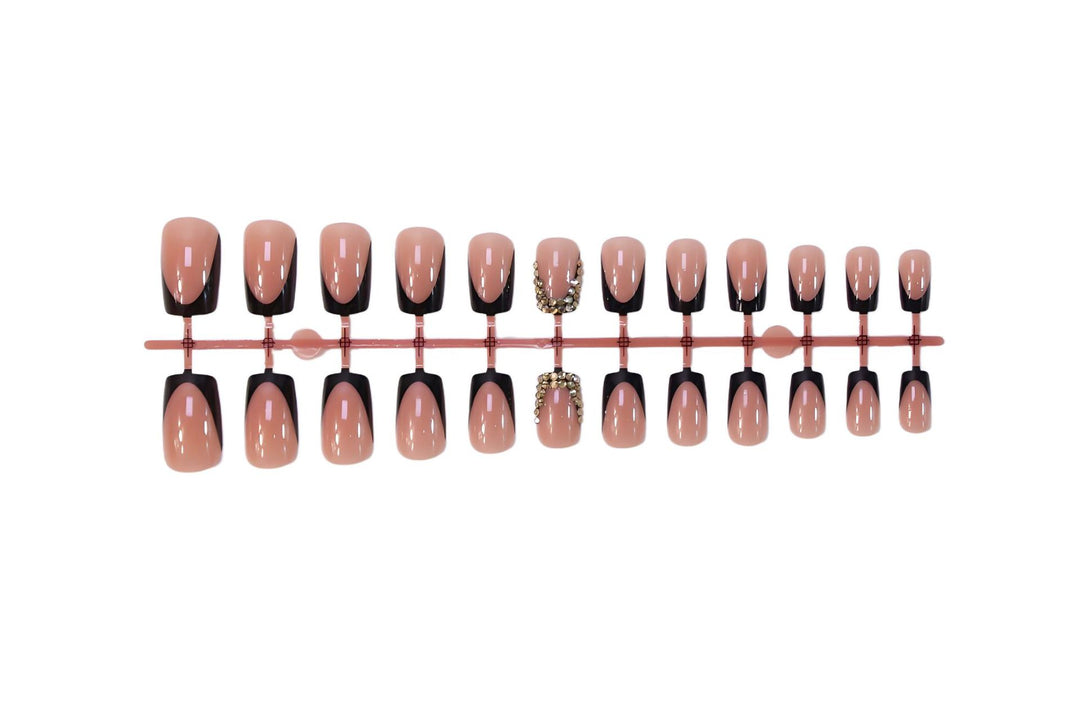 Acrylic nail set with elegant French design and glamorous accents Kalsten