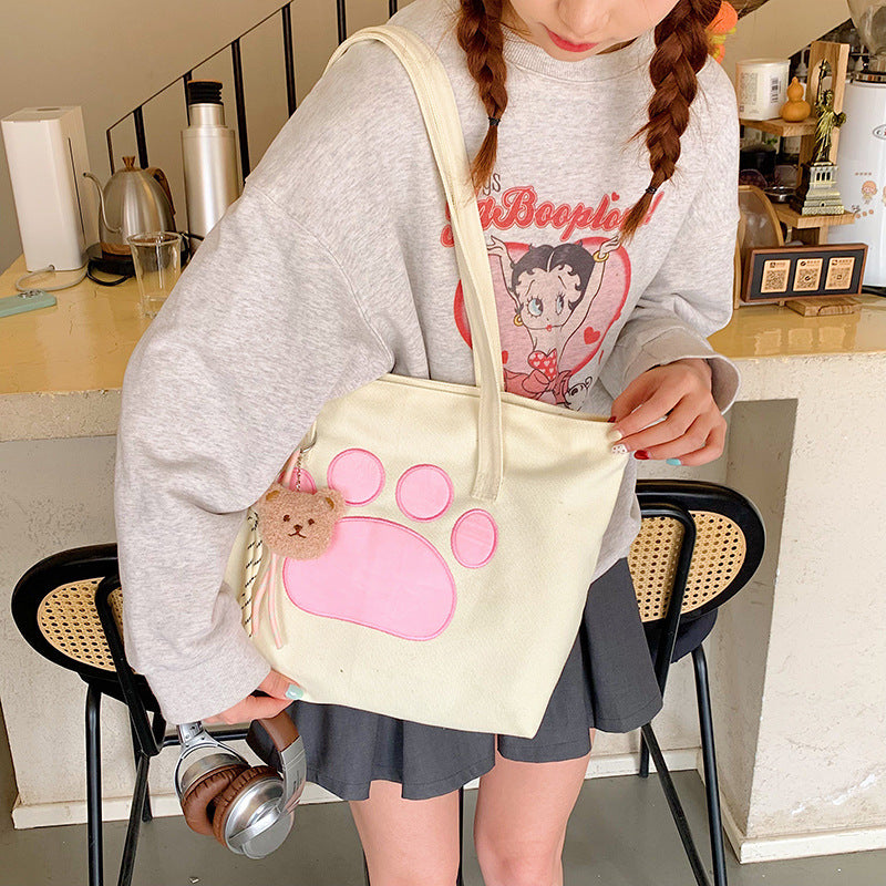 Cute Animal Paw Print Tote Bag