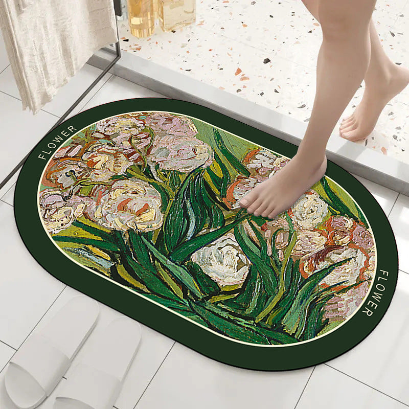 Artistic Ocean Scene Bath Mat